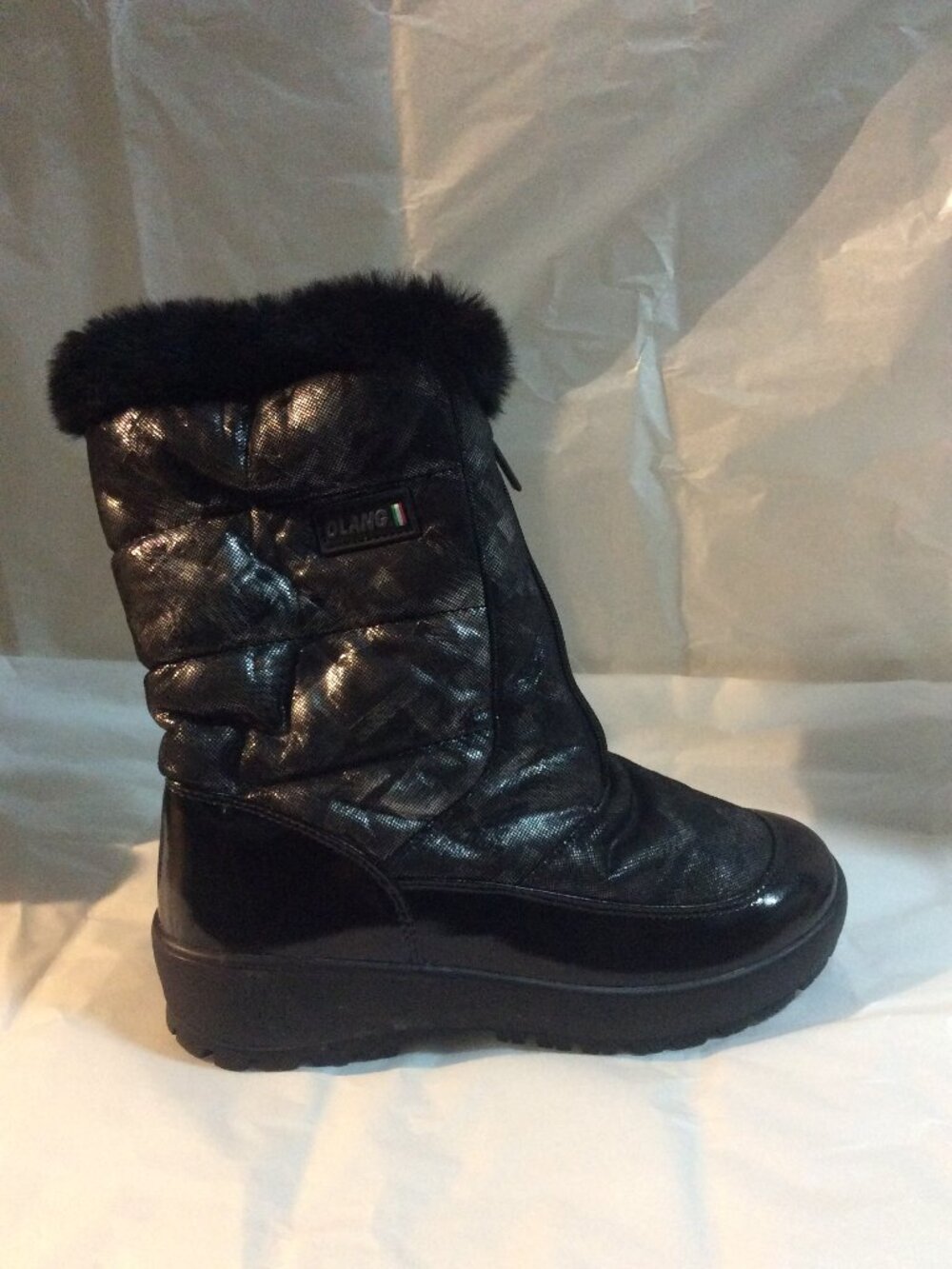 Olang Women's Black Quilted Waterproof Winter Boots Size 41